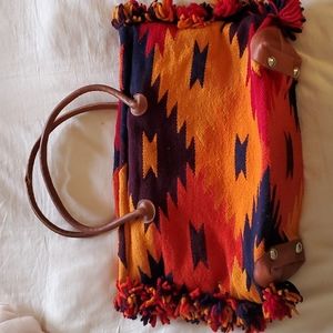 Anthropologie wool Aztec bag